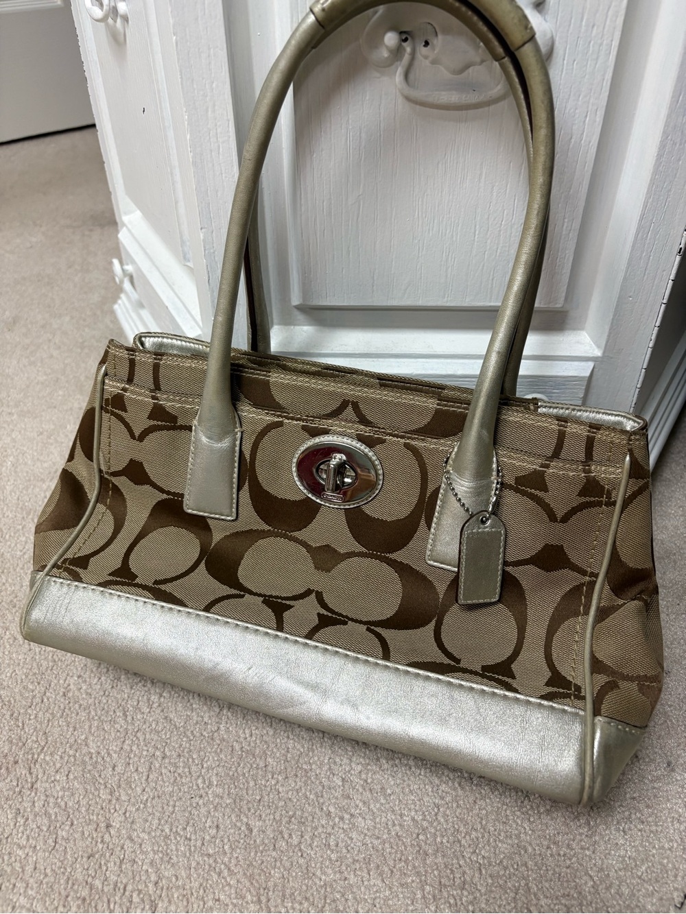 Coach Gold Hamptons Madeline Shoulder Bag